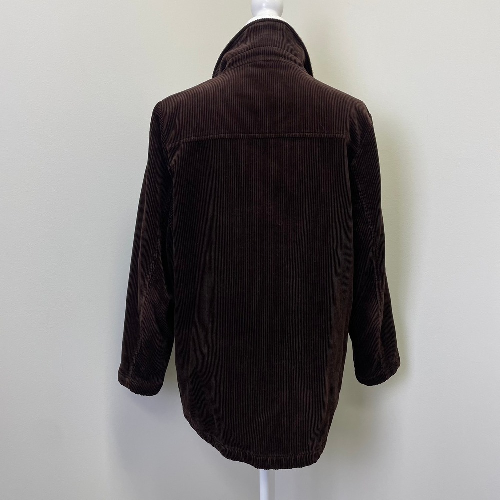 Vintage Eddie Bauer Womens Brown Corduroy Barn Jacket M Teddy Collar Y2K - Picture 4 of 16